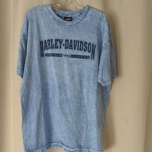 Harley-Davidson Men's XL Light Blue Short Sleeve  Cotton Tee Georgia